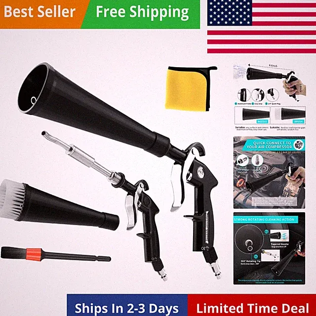 Car Dry Cleaning Gun,Tornado Air Gun,High Pressure Air Blow Gun,Fast Interior...